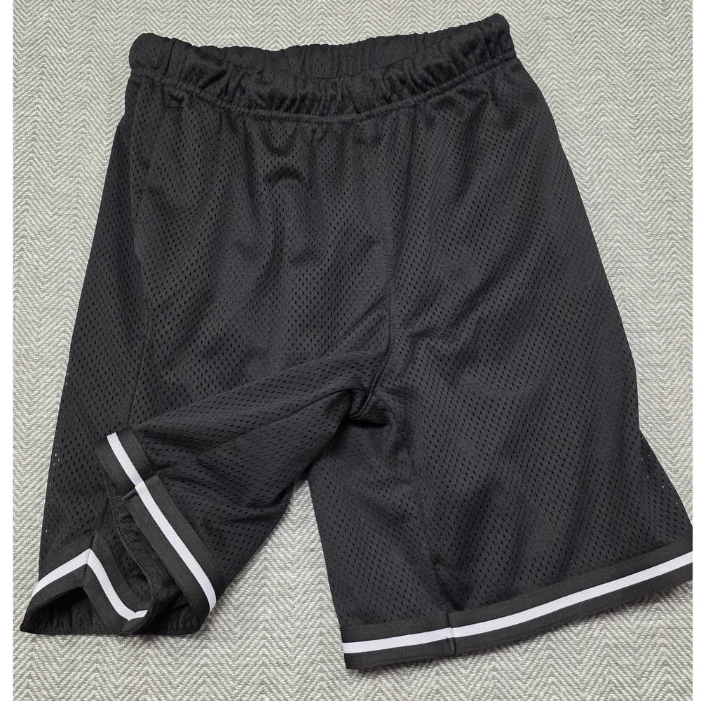 Old Navy Active Boy Black Mesh Basketball Shorts XL 14-16 Striped Hem Breathable